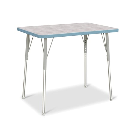 Jonti-Craft Berries Rectangle Activity Table, 24 in. x 36 in., A-height, Driftwood Gray/Coastal Blue/Gray 6478JCA452